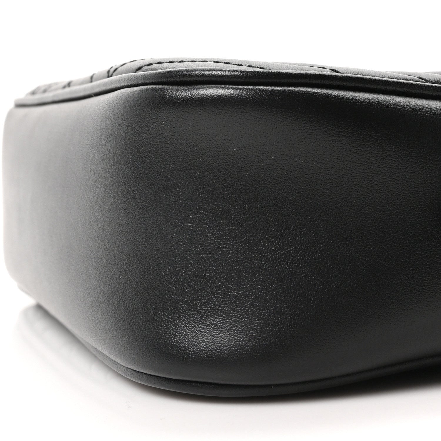 Gucci Calfskin Matelasse Monochrome Small GG Marmont Chain Shoulder Bag Black 10 of 10