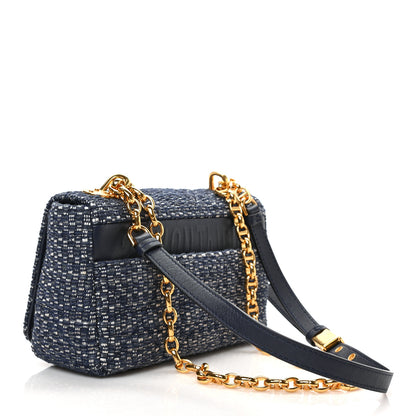 Christian Dior Tweed Cannage Small Caro Bag Dark Blue 3 of 8