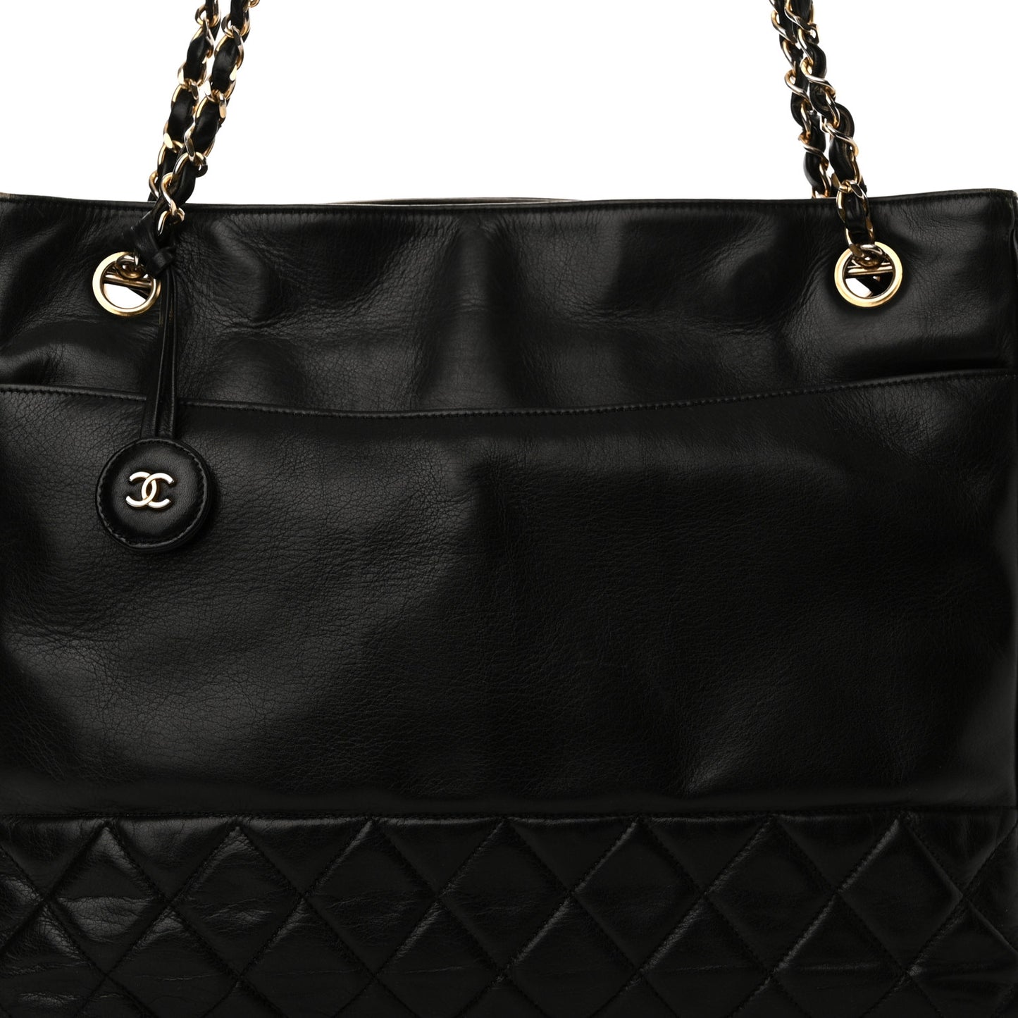 Lambskin Shopping Tote Black
