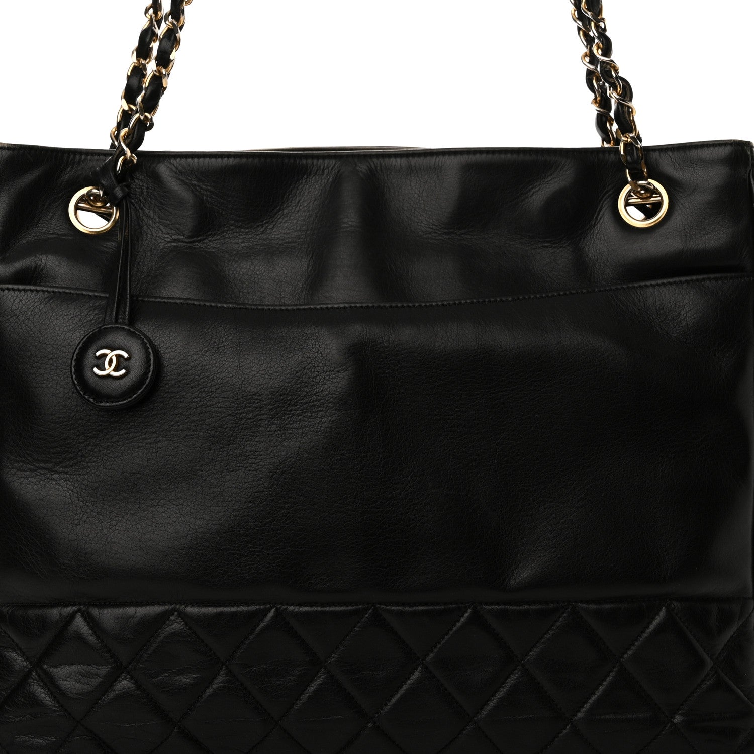 Chanel Lambskin Shopping Tote Black 9 of 12