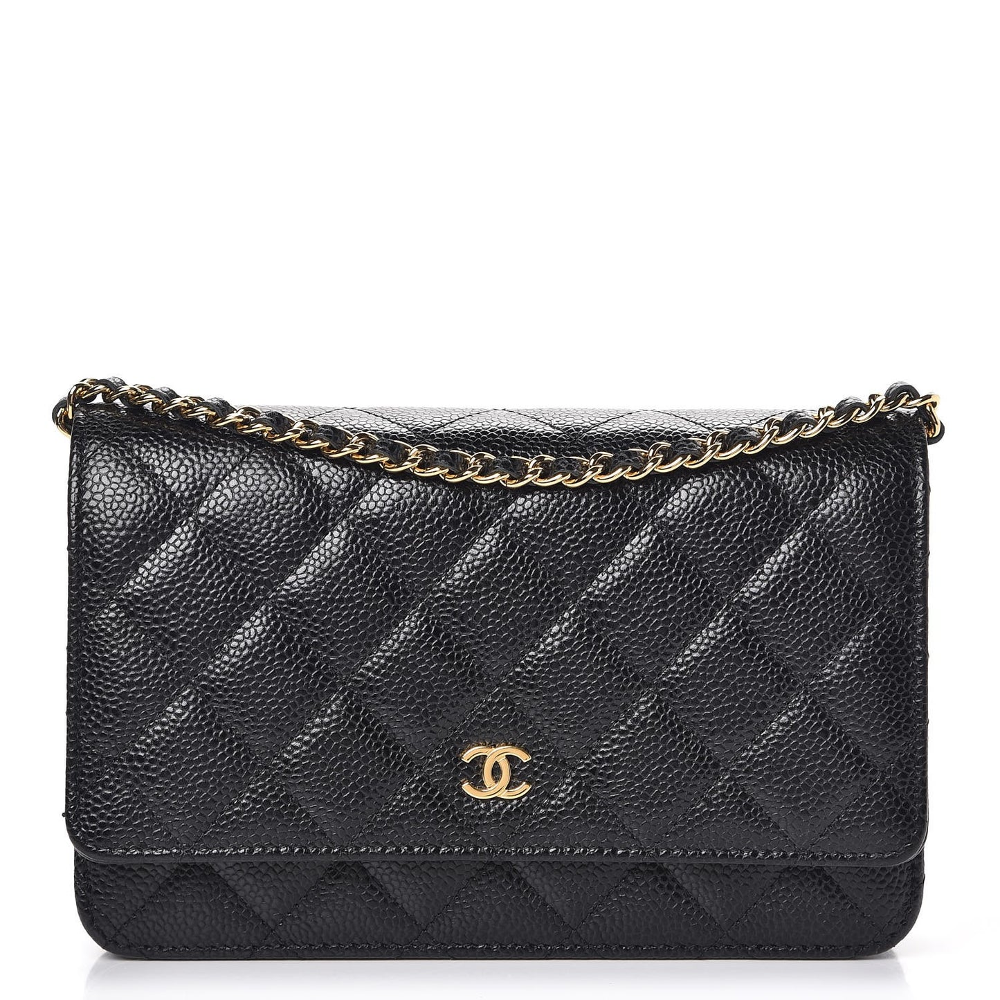 Caviar Quilted Wallet On Chain WOC Black