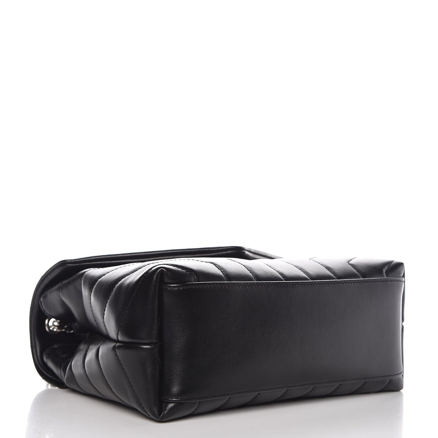 Calfskin Y Quilted Monogram Small Loulou Chain Satchel Black