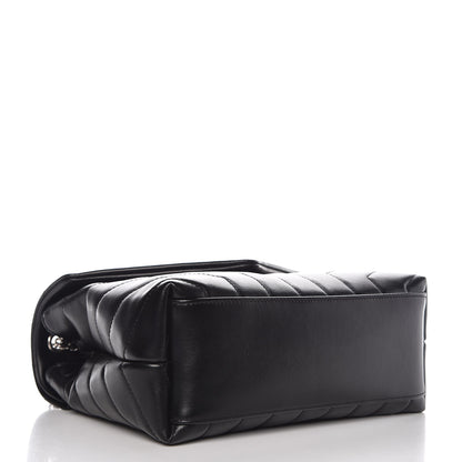 Saint Laurent Calfskin Y Quilted Monogram Small Loulou Chain Satchel Black 5 of 9