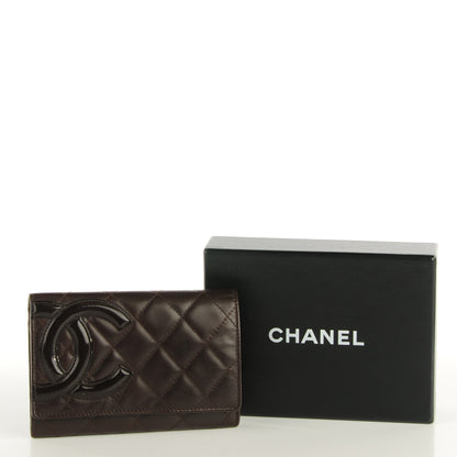Chanel Calfskin Quilted Cambon Quilted Flap Wallet Dark Brown 8 of 8