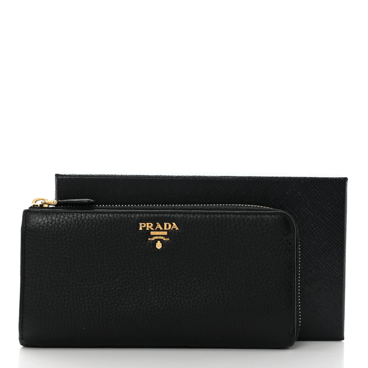 Prada Vitello Move Half Zip Wallet Black 8 of 8