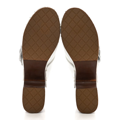 Chanel Calfskin Camellia Clogs 37 White 5 of 9