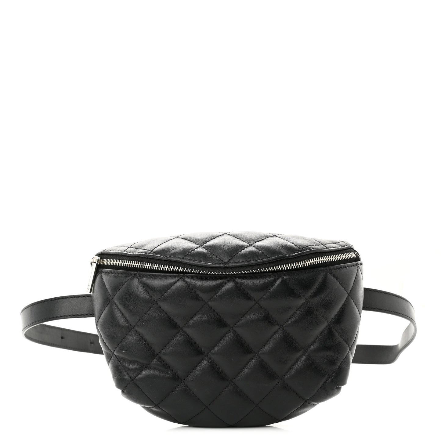 Calfskin Quilted Waist Belt Bag Black