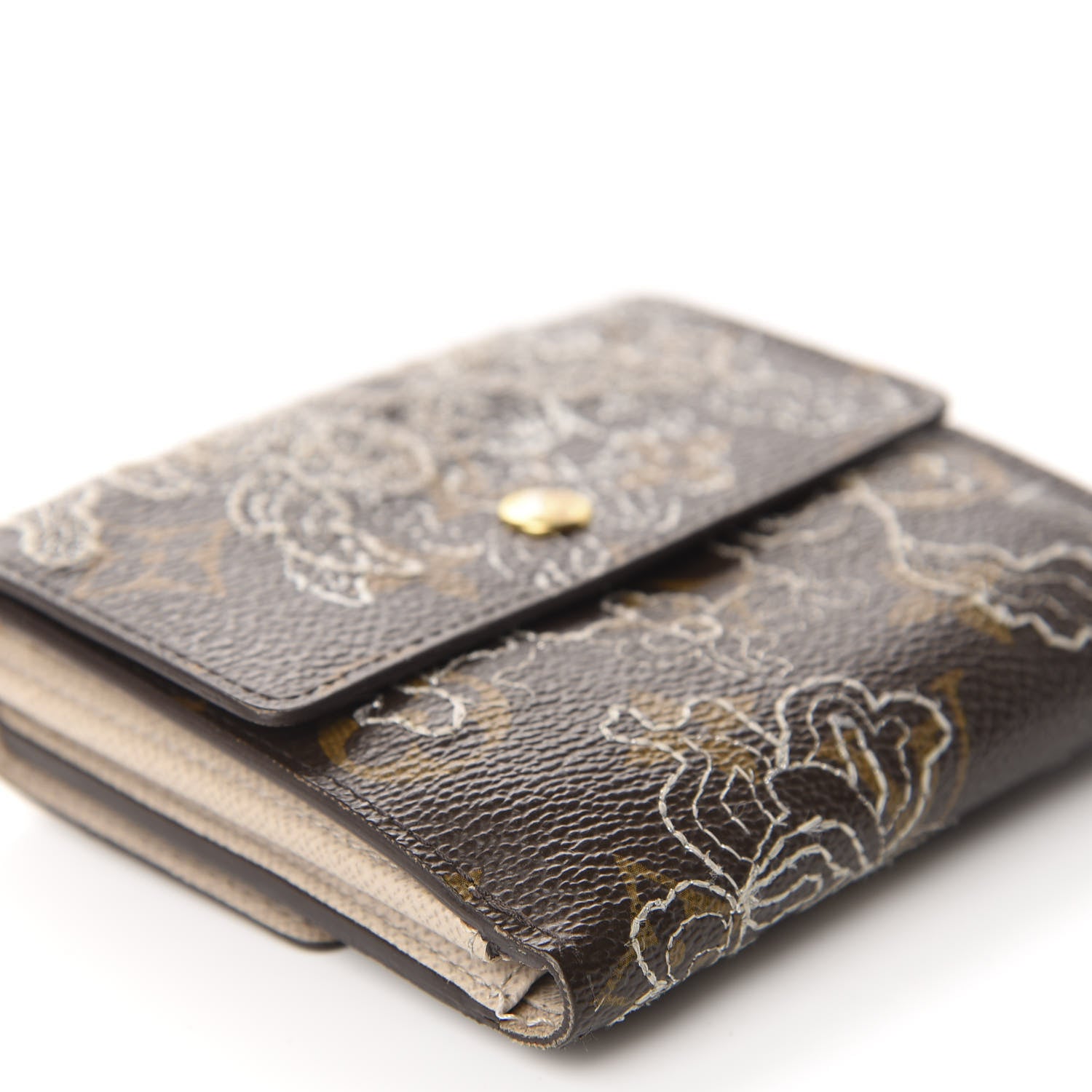 Louis Vuitton Monogram Dentelle Elise Wallet Silver 6 of 11