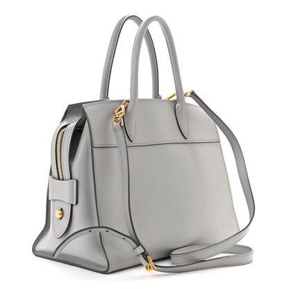 Prada Saffiano City Calfskin Medium Esplanade Tote Mercurio 3 of 11