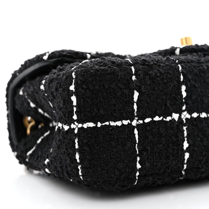 Chanel Tweed Quilted Mini Rectangular Pearl Crush Flap Black 9 of 11