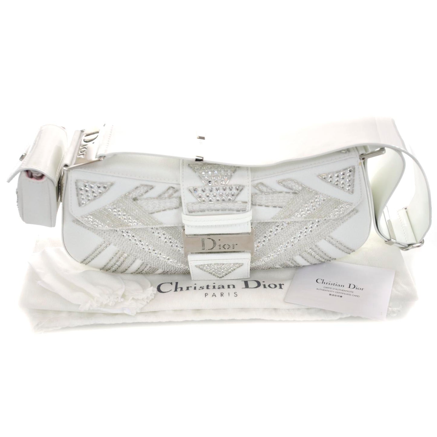 Beaded Sequin Street Chic Columbus Avenue Bag White