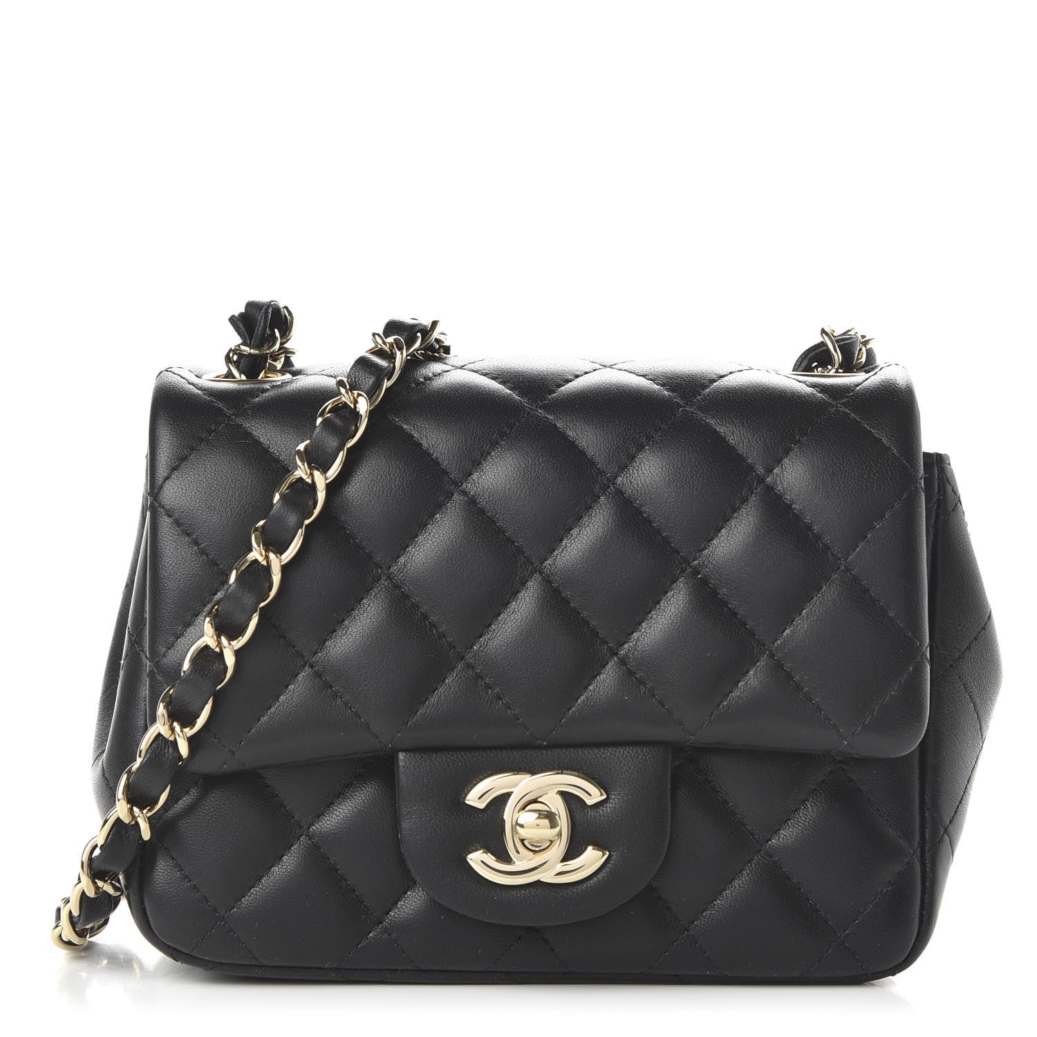 Chanel Lambskin Quilted Mini Square Flap Black 1 of 10