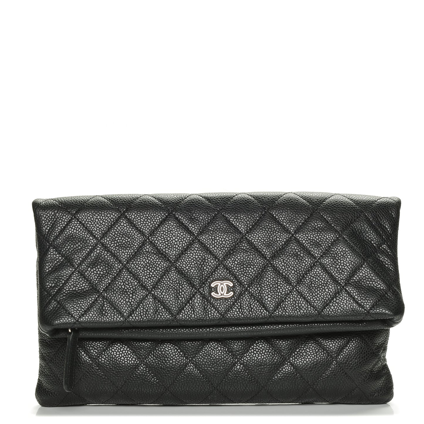 Caviar Quilted CC Beauty Clutch Black