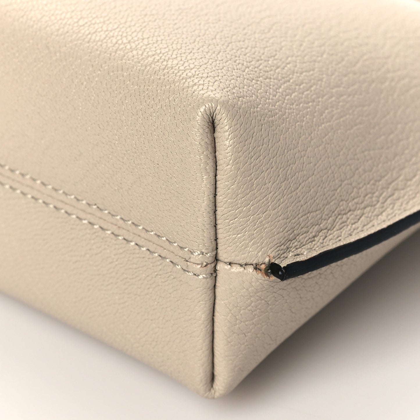 Grainy Calfskin Wristlet Clutch Stone