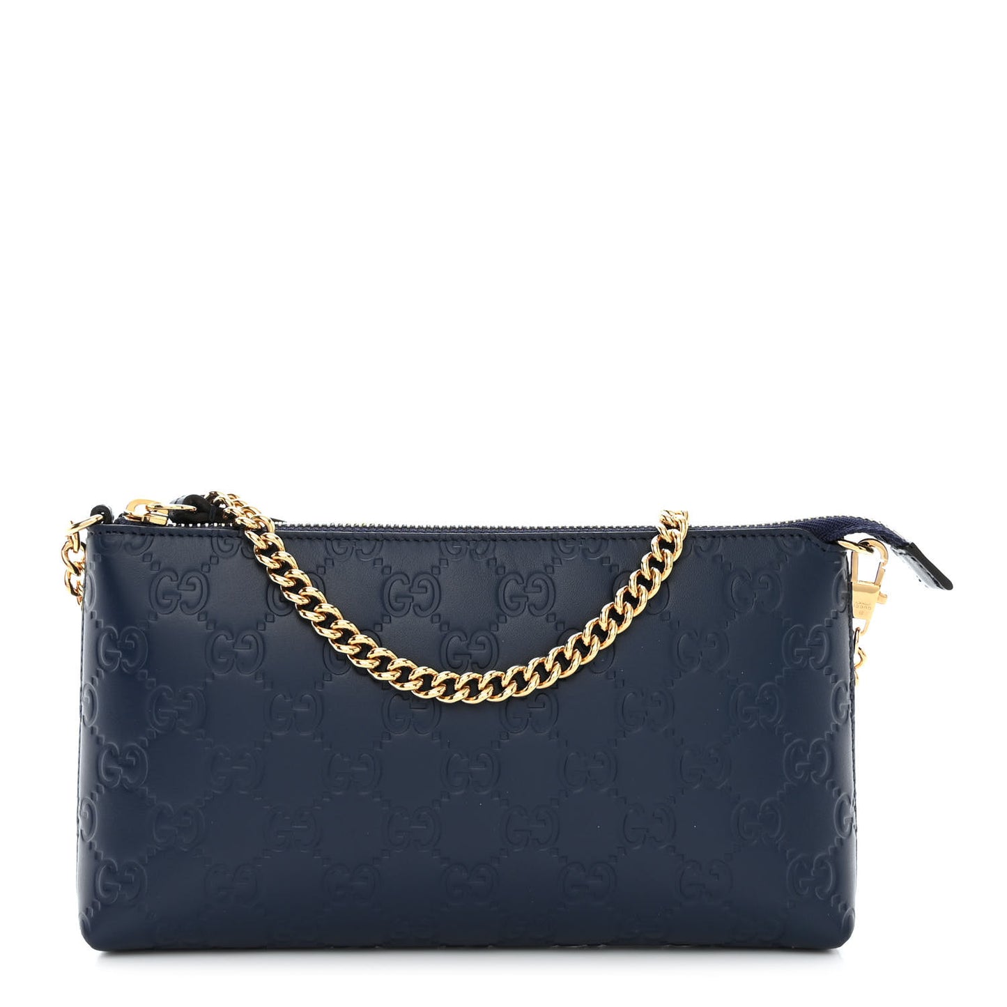 Guccissima Signature Wrist Wallet Blue Agata
