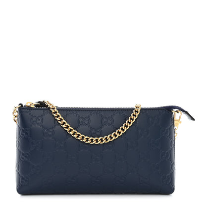 Gucci Guccissima Signature Wrist Wallet Blue Agata 1 of 11