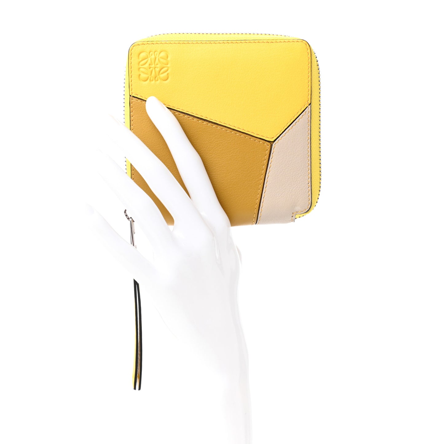 Calfskin Small Puzzle French Zip Around Wallet Ochre Yellow
