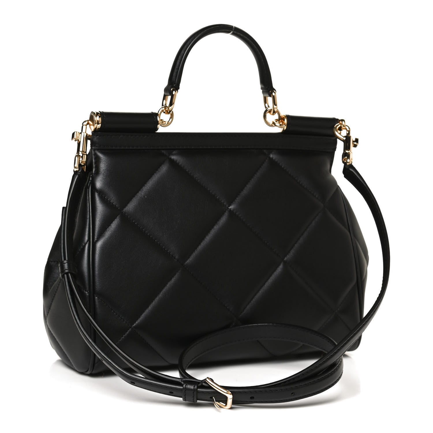 Dolce & Gabbana Calfskin Quilted Medium Miss Sicily Satchel Black 3 of 11
