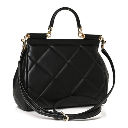 Dolce & Gabbana Calfskin Quilted Medium Miss Sicily Satchel Black 3 of 11