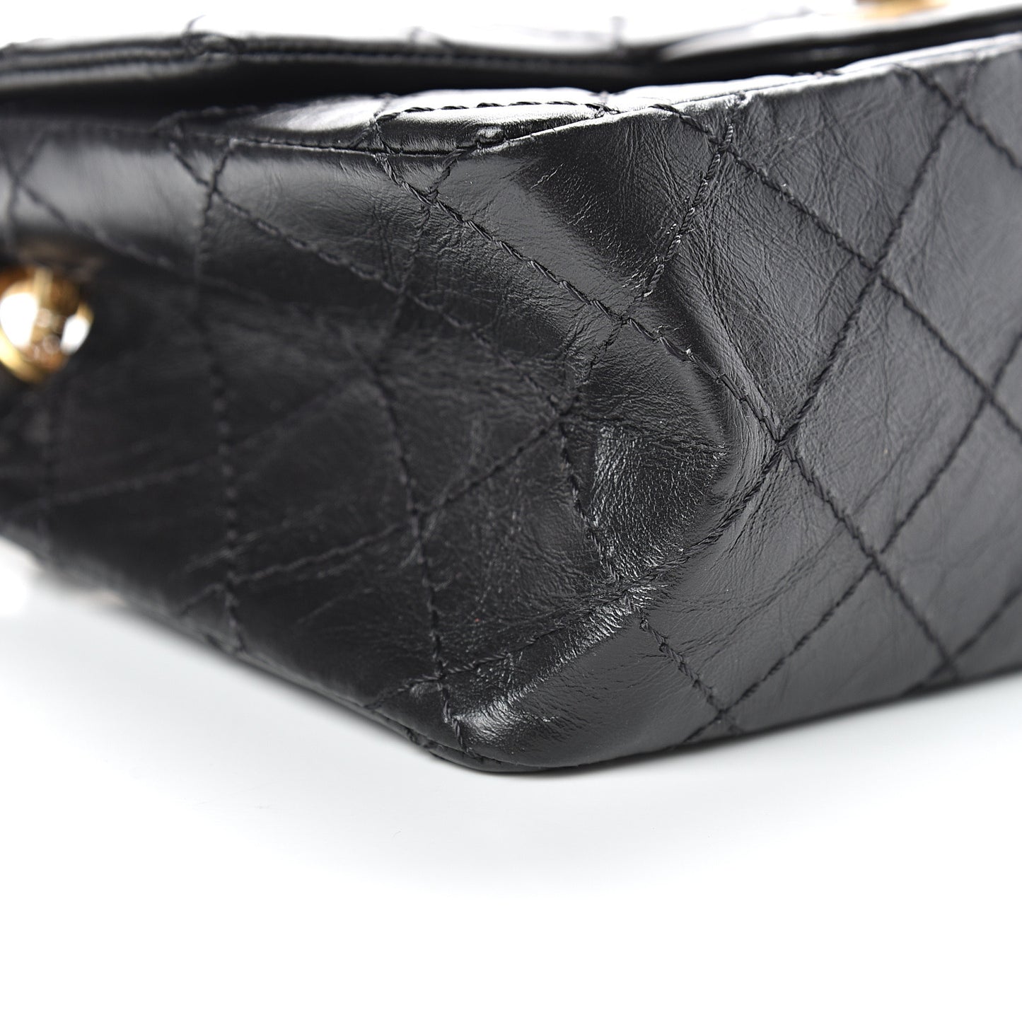 Aged Calfskin Quilted 2.55 Reissue Mini Flap Black
