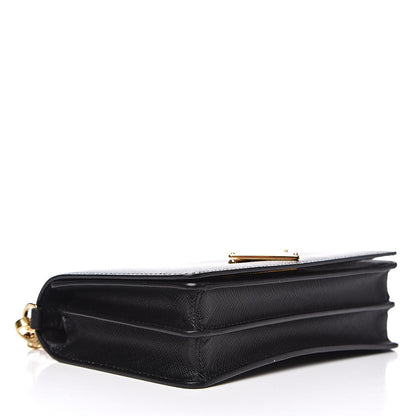 Prada Saffiano Chain Wallet Black 4 of 8