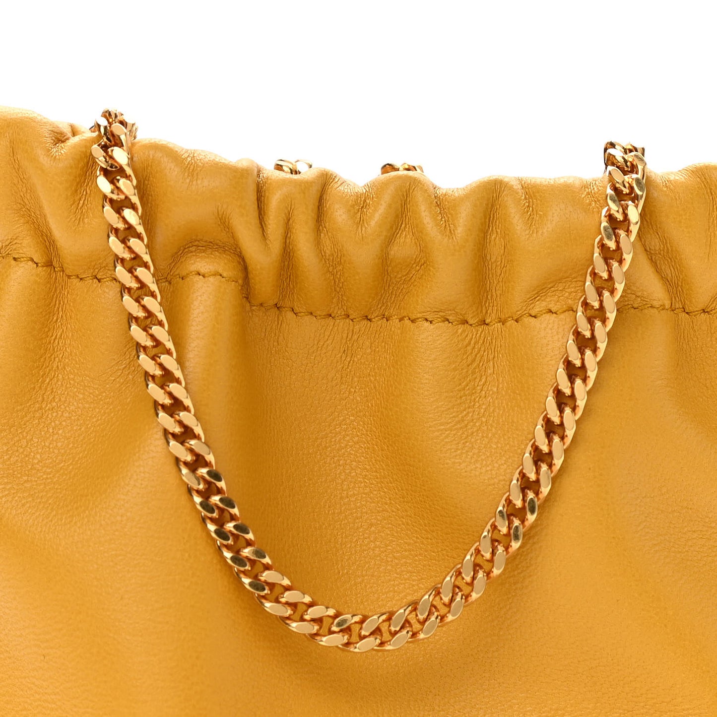 Lambskin Paris Drawstring Pouch Saffran