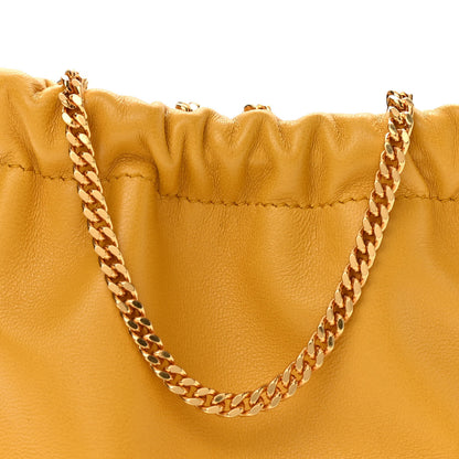 Saint Laurent Lambskin Paris Drawstring Pouch Saffran 8 of 10
