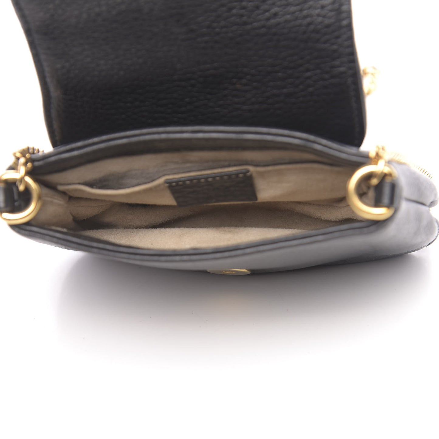 Pebbled Calfskin Small 1973 Chain Shoulder Bag Black