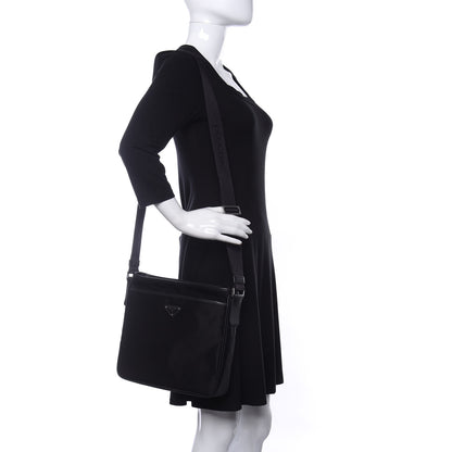 Prada Nylon Saffiano Flat Messenger Bag Black 2 of 10