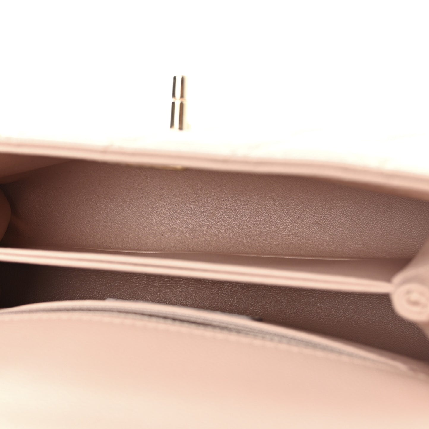 Caviar Quilted Mini Coco Handle Flap Beige