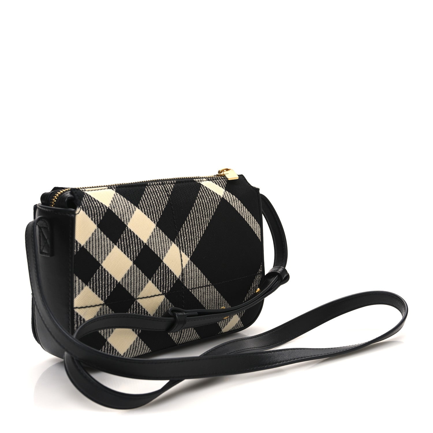 Burberry Jacquard Check Snip Bag Black 3 of 10