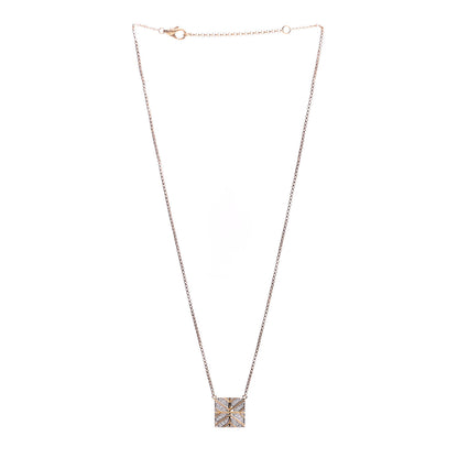 John Hardy 18K Yellow Gold Diamond Modern Chain Square Pendant Necklace 3 of 5