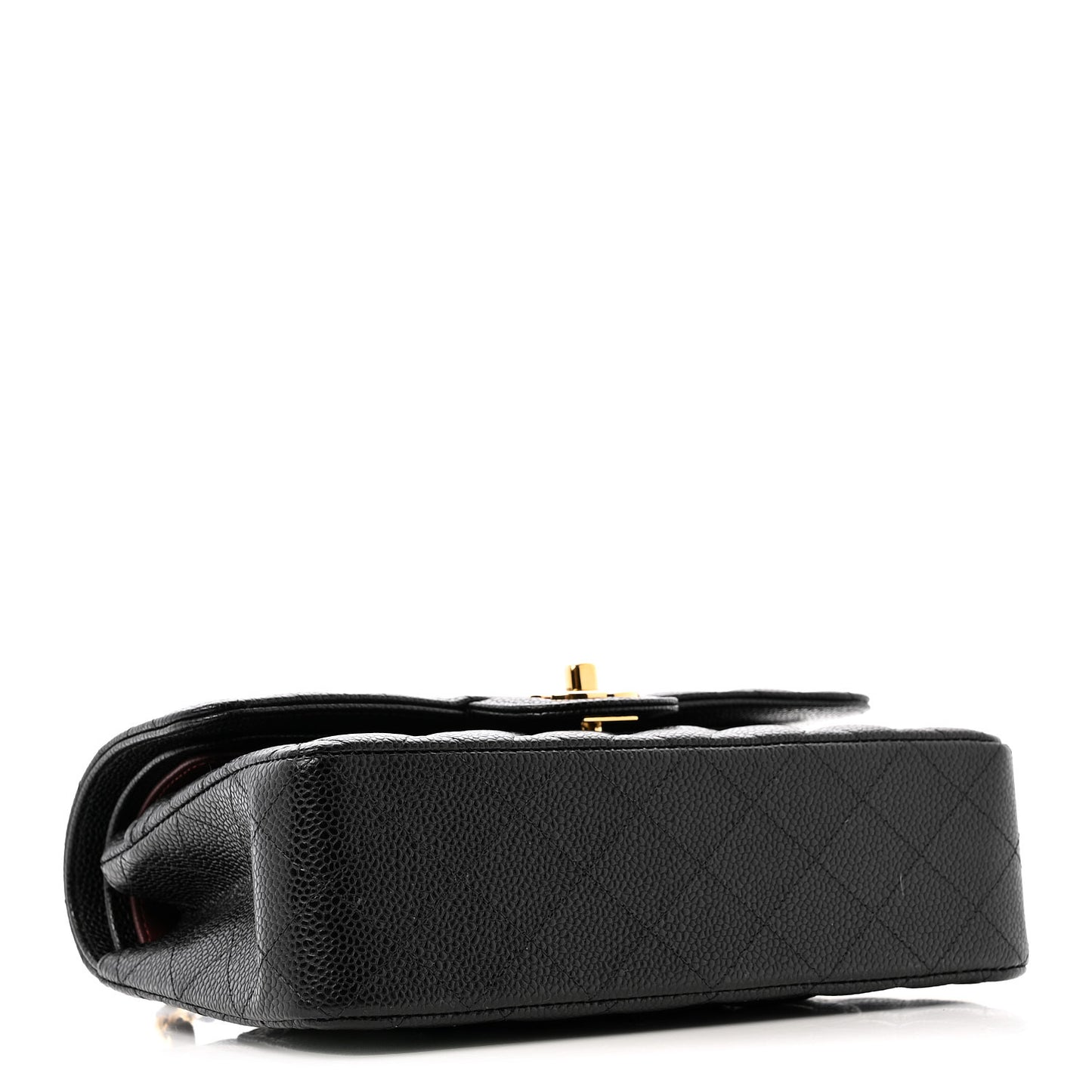 Caviar Quilted Small Double Flap Black