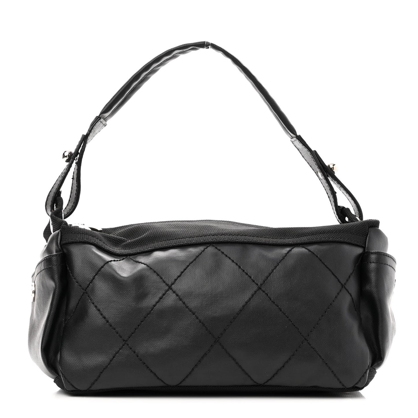 Coated Canvas Paris Biarritz Hobo Black