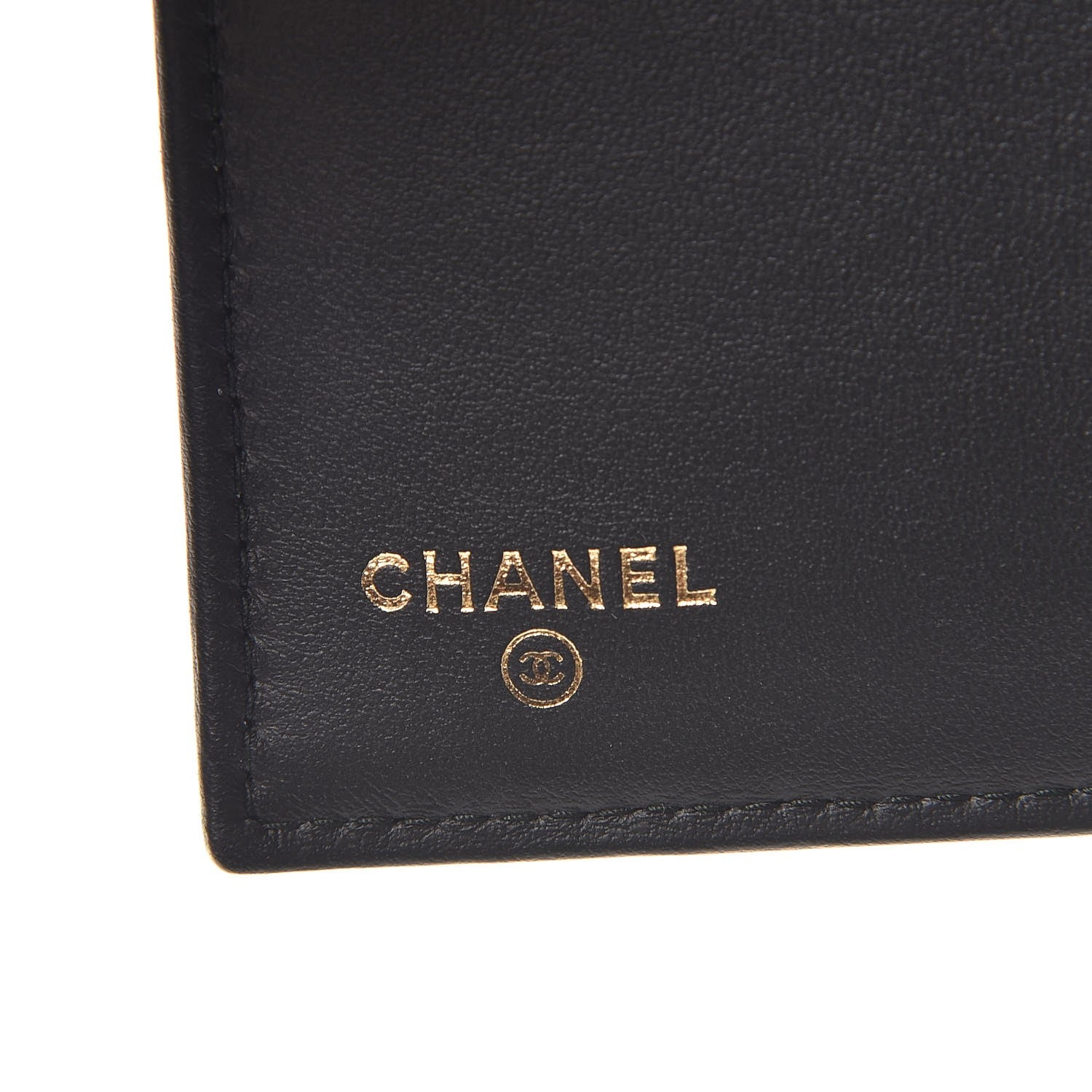 Chanel Letter Calfskin Embossed Quilted Small Flap Wallet Black 6 of 8