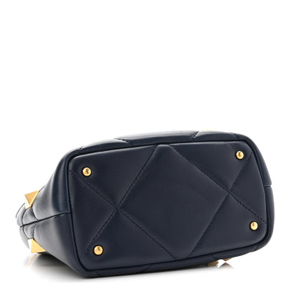 Valentino Garavani Nappa Small Roman Stud The Handle Bag Navy 4 of 9