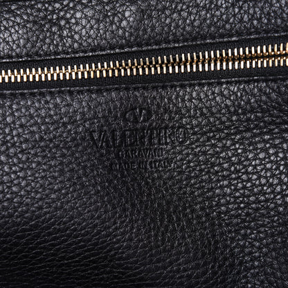 Valentino Garavani Pebbled Calfskin Medium Rockstud Tote Black 10 of 20
