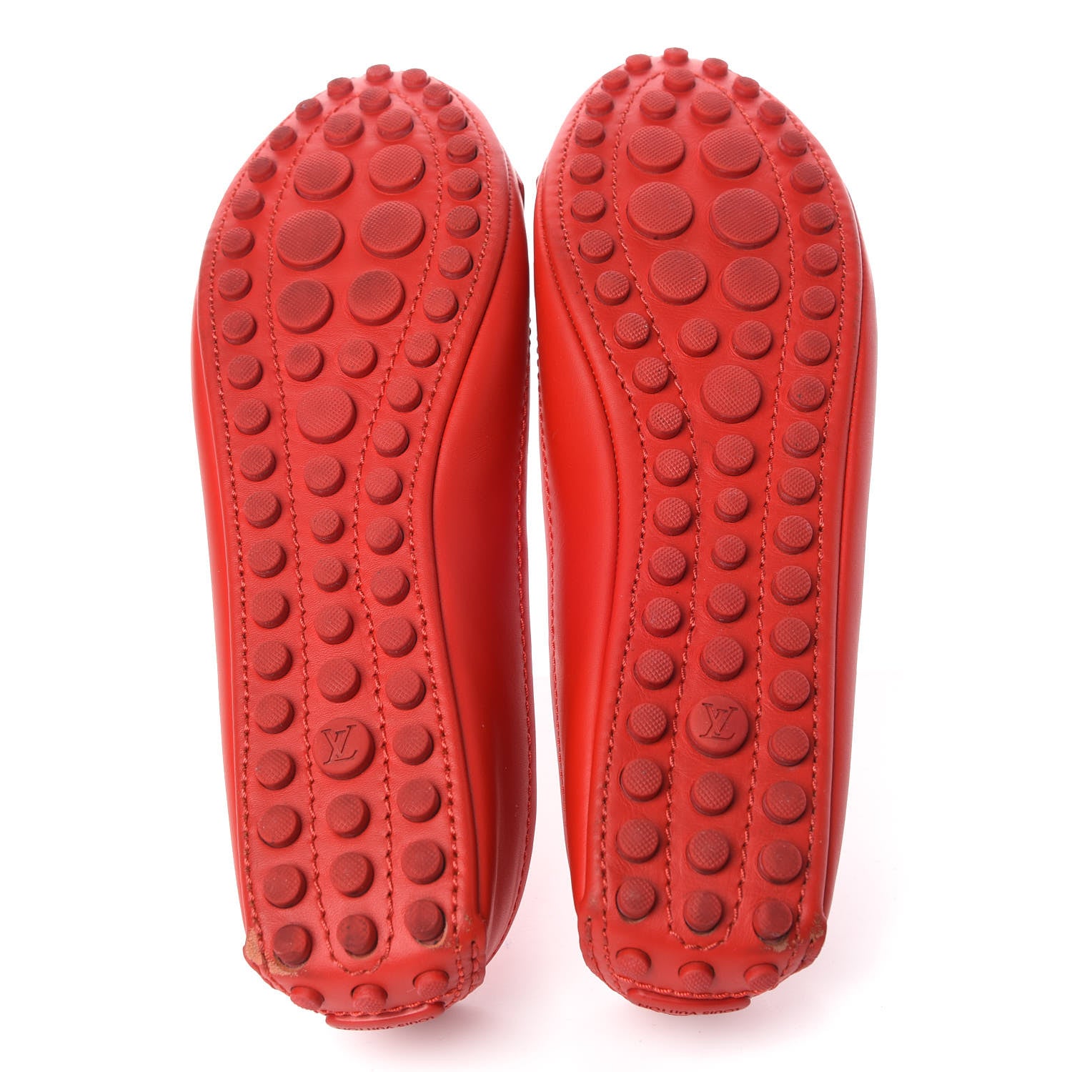 Louis Vuitton Calfskin Oxford Ballerina Flats 37 Red 7 of 16