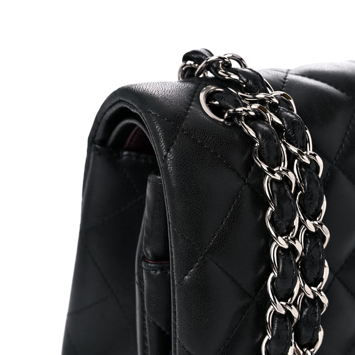 Chanel Lambskin Quilted Jumbo Double Flap Black 17 of 18