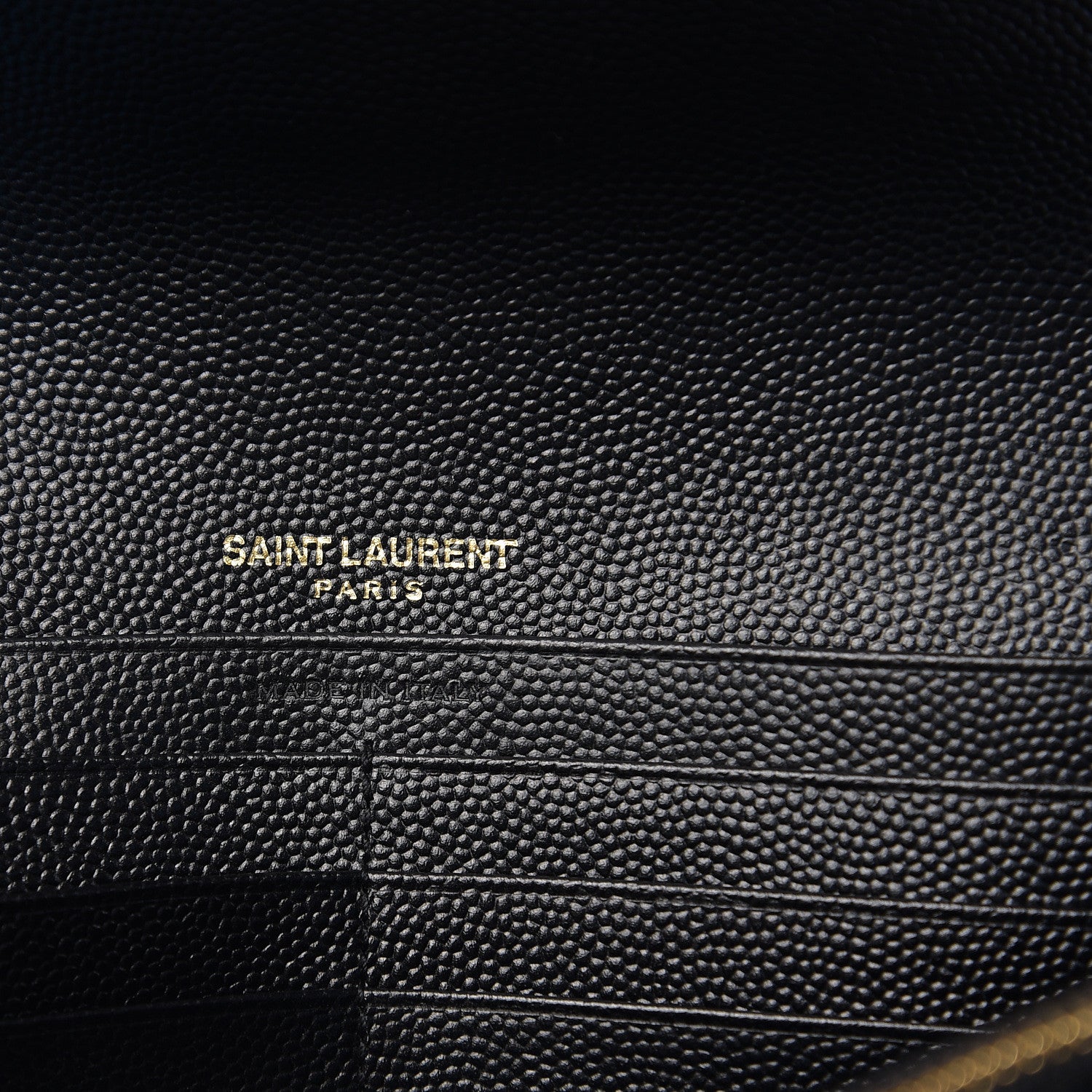 Saint Laurent Grain De Poudre Matelasse Chevron Monogram Flap Wallet Black 5 of 5
