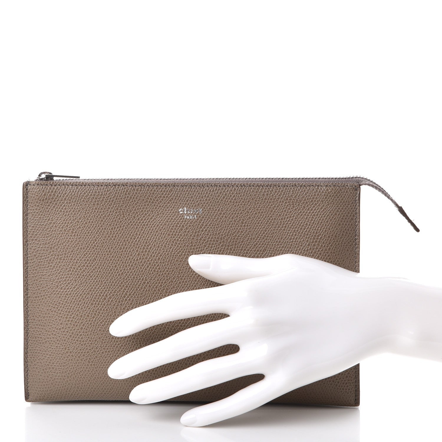 Celine Shiny Grained Calfskin Solo Trio Cosmetic Pouch 2 of 8
