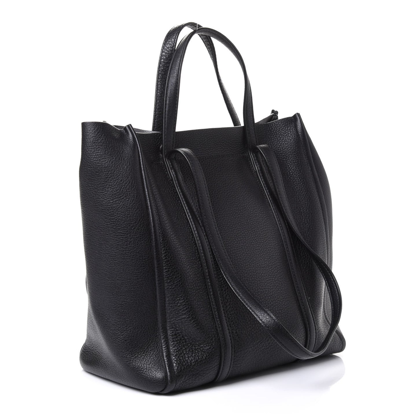 Grained Calfskin The Tag Tote Black