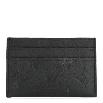 Louis Vuitton Calfskin Monogram Shadow Double Card Holder Black 1 of 6