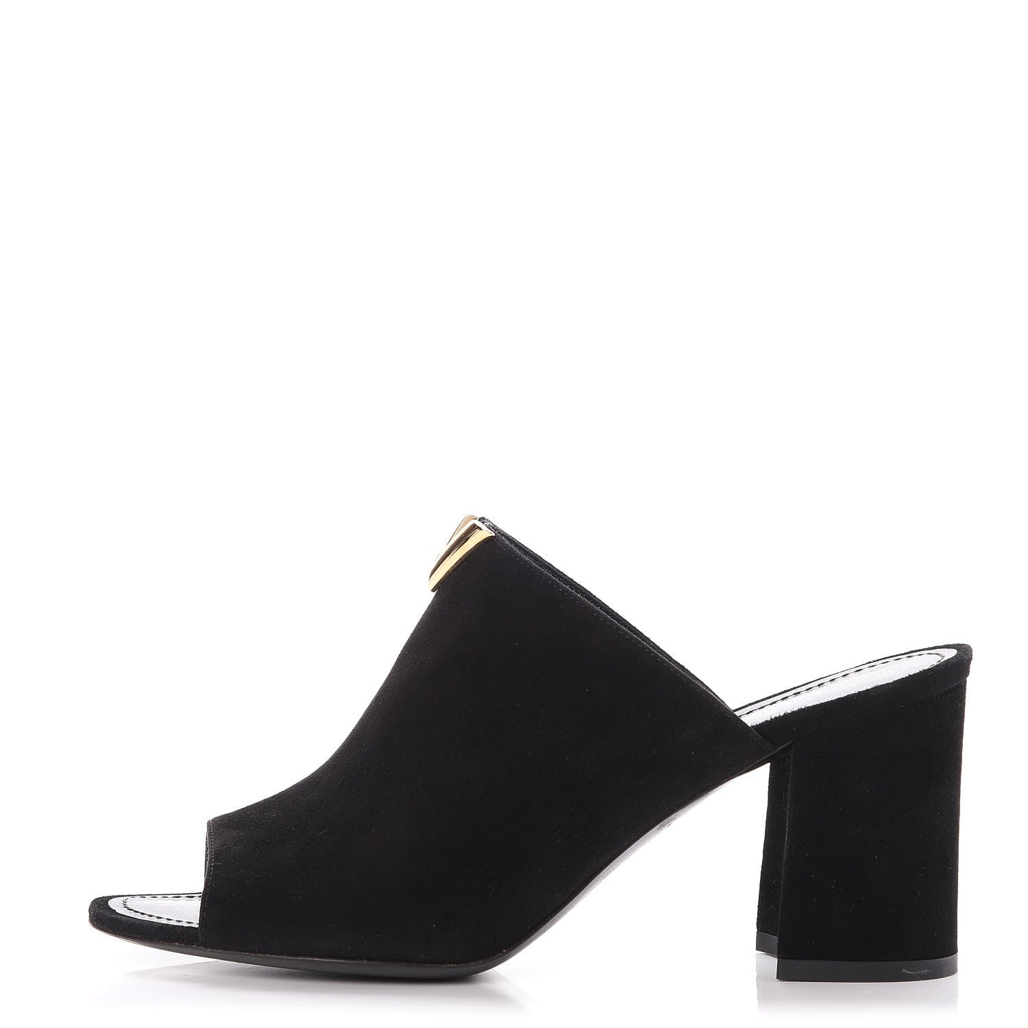 Louis Vuitton Suede Bahiana Mules 38 Black 1 of 8