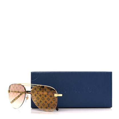 Louis Vuitton Metal Clockwise Sunglasses Z1020W Gold 9 of 9