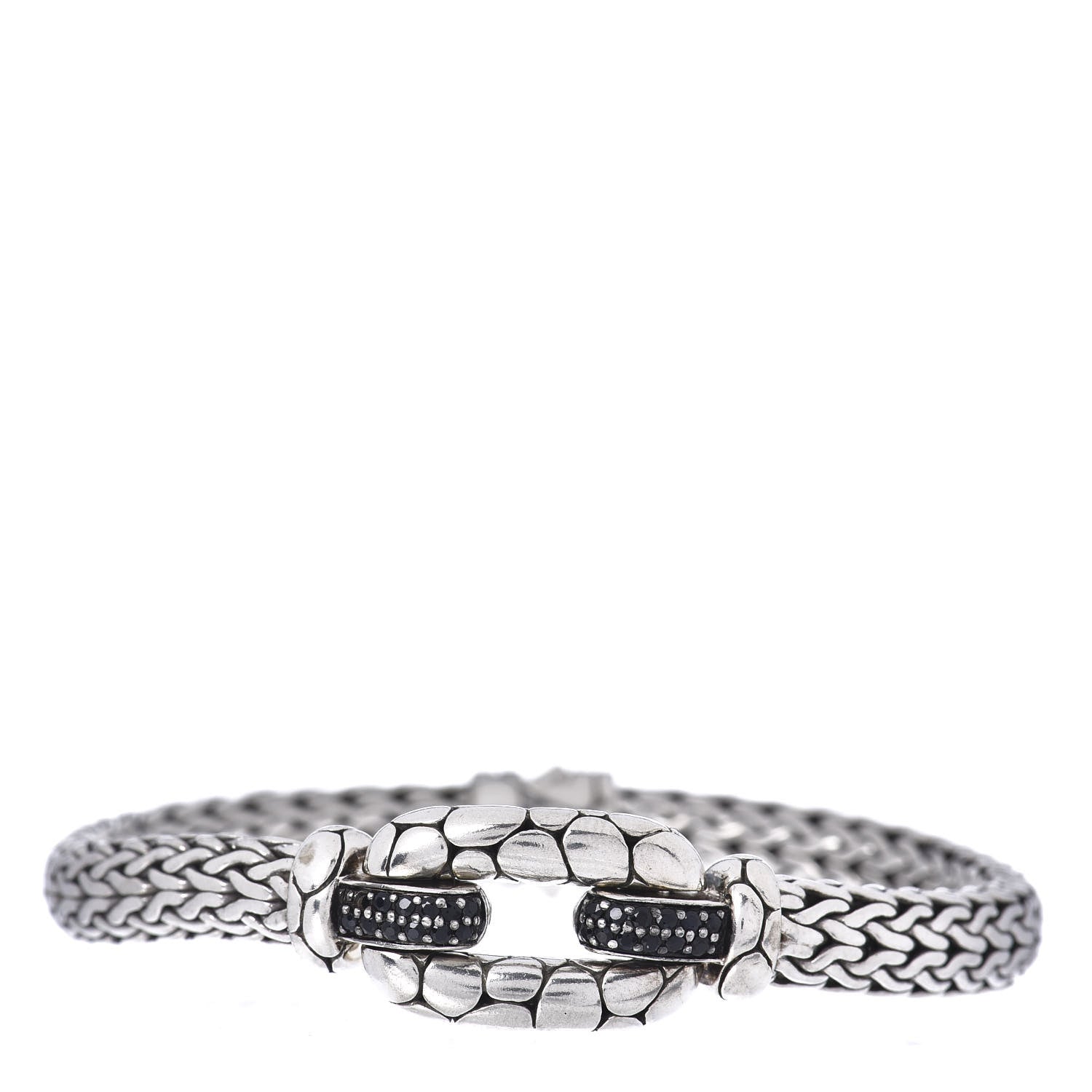 John Hardy Sterling Silver Black Sapphire Kali Station Bracelet 1 of 4