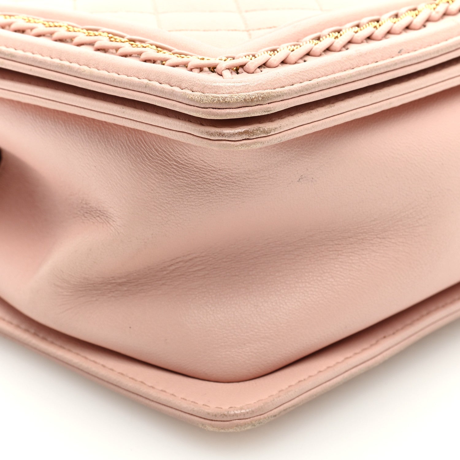 Chanel Lambskin Quilted Medium Chain Detail Boy Flap Light Pink 8 of 11