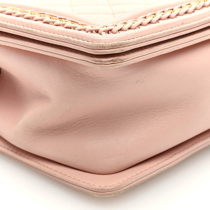 Chanel Lambskin Quilted Medium Chain Detail Boy Flap Light Pink 8 of 11