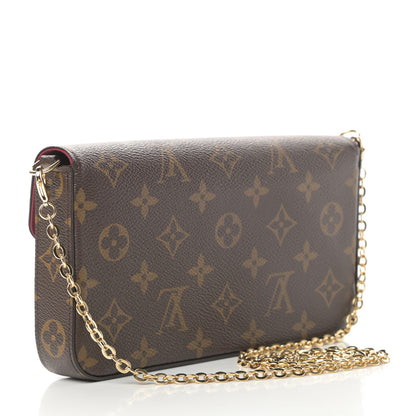 Louis Vuitton Monogram Pochette Felicie Chain Wallet Fuchsia 4 of 12