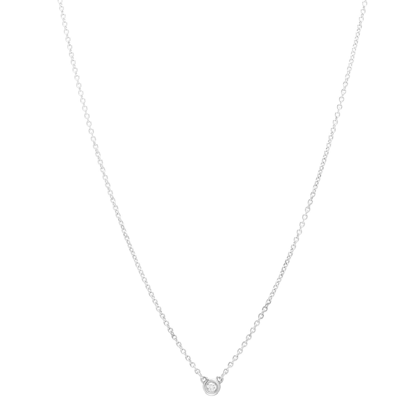 Sterling Silver Diamond .03ct Elsa Peretti Diamonds by the Yard Pendant Necklace